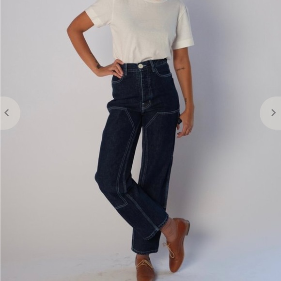 Jesse Kamm Patchfront Handy Pants with Blue Stitching - Picture 3 of 9